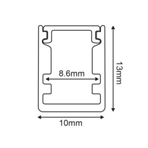 Προφίλ Αλουμινίου Tin για LED Ταινίες με Οπάλ Κάλυμμα 2m ACA – P162