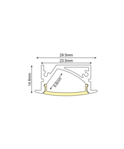 Προφίλ Αλουμινίου Χωνευτό για LED Ταινίες με Οπάλ Κάλυμμα 2m ACA – P191