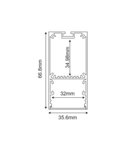 Προφίλ Αλουμινίου Neri για LED Ταινίες με Οπάλ Κάλυμμα 3m ACA – P210U