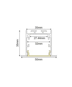 Χωνευτό Προφίλ Αλουμινίου VYLO για LED Ταινίες με Οπάλ Κάλυμμα 3m ACA – P211U