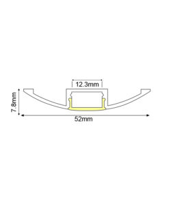 Προφίλ Αλουμινίου 2WING για LED Ταινίες με Οπάλ Κάλυμμα 2m ACA – P21NU