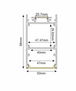 Προφίλ Αλουμινίου Up-Down SIEN για LED Ταινίες με Οπάλ Κάλυμμα 2m ACA – P288U