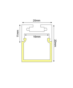 Προφίλ Αλουμινίου PEND για LED Ταινίες με Οπάλ Κάλυμμα 2m ACA – P28NU