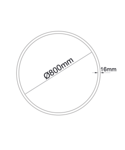 Κυκλικό Προφίλ Φ800 Αλουμινίου Μαύρο OLAN για LED Ταινίες με Inward Οπάλ Κάλυμμα ACA – P3908C