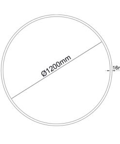 Κυκλικό Προφίλ Φ1200 Αλουμινίου Μαύρο OLAN για LED Ταινίες με Inward Οπάλ Κάλυμμα ACA – P3912C