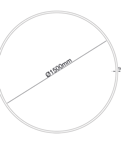 Κυκλικό Προφίλ Φ1500 Αλουμινίου Μαύρο OLAN για LED Ταινίες με Inward Οπάλ Κάλυμμα ACA – P3915C