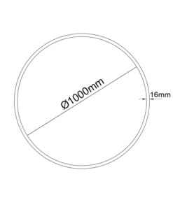 Κυκλικό Προφίλ Φ1000 Αλουμινίου Μαύρο OLAN για LED Ταινίες με Inward Οπάλ Κάλυμμα ACA – P30C900