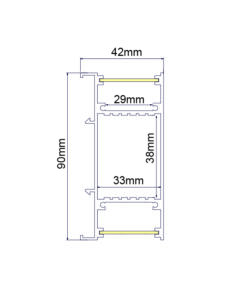 Προφίλ Αλουμινίου NIC Up-Down για LED Ταινίες με Οπάλ Κάλυμμα 2m ACA – P178U