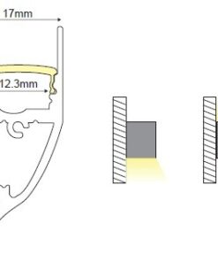 Προφίλ Αλουμινίου HID Wall Washer για LED Ταινίες με Οπάλ Κάλυμμα 2m ACA – P62NU