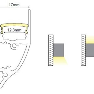 Προφίλ Αλουμινίου HID Wall Washer για LED Ταινίες με Οπάλ Κάλυμμα 2m ACA – P62NU