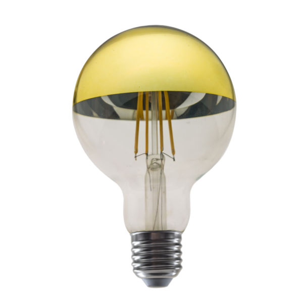 LED Λάμπα Ανεστραμμένου Καθρέπτη Χρυσή E27 G95 Filament 8W Dimmable Diolamp 360° 900lm 2700K - PALA958WWDIMG