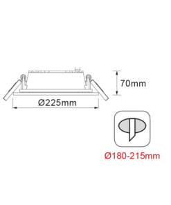 LED COB Χωνευτό Στρογγυλό 40W 3480lm 90° ACA Ψυχρό Λευκό 6000K – PARO4060