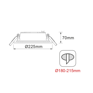 LED COB Χωνευτό Στρογγυλό 40W 3480lm 90° ACA Ψυχρό Λευκό 6000K – PARO4060
