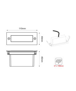 Aca Led SMD Χωνευτή Απλίκα 110X44 2W 6000K Λευκή – PAS260WP