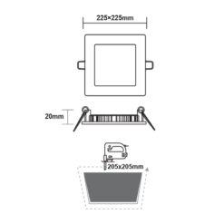 ΛΕΥΚΟ ΤΕΤΡΑΓΩΝΟ LED ΠΑΝΕΛ ΧΩΝΕΥΤΟ 18W 3000K 1700Lm 223x223mm ACA – PENU1830SW