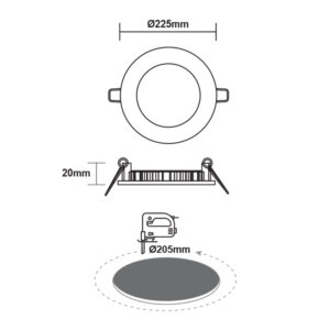 ΝΙΚΕΛ ΜΑΤ ΣΤΡΟΓΓΥΛΟ LED ΠΑΝΕΛ ΧΩΝΕΥΤΟ 18W 4000K 1800Lm Φ225mm ACA – PENU1840RNM