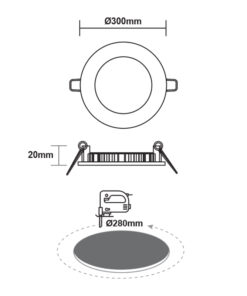 ΛΕΥΚΟ ΣΤΡΟΓΓΥΛΟ LED ΠΑΝΕΛ ΧΩΝΕΥΤΟ 23W 3000K 2050Lm Φ300mm ACA – PENU2330RW