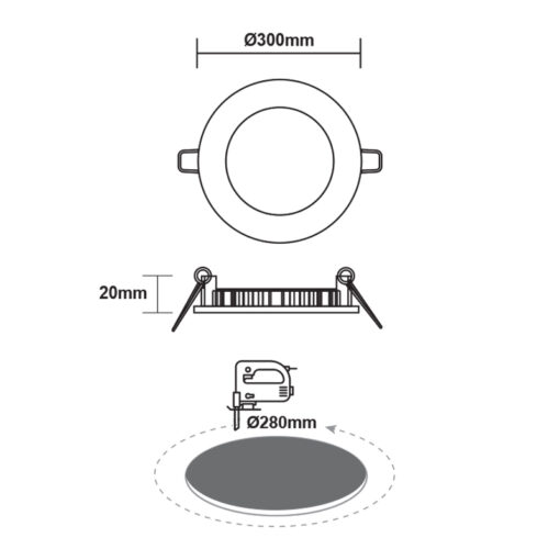 ΛΕΥΚΟ ΣΤΡΟΓΓΥΛΟ LED ΠΑΝΕΛ ΧΩΝΕΥΤΟ 23W 3000K 2050Lm Φ300mm ACA – PENU2330RW
