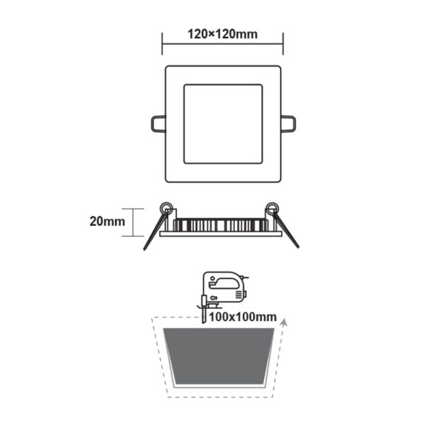 ΛΕΥΚΟ ΤΕΤΡΑΓΩΝΟ LED ΠΑΝΕΛ ΧΩΝΕΥΤΟ 12W 4000K 1100Lm 170x170mm 230V Ra80 ACA – PENU1240SW
