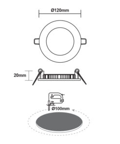 ΛΕΥΚΟ ΣΤΡΟΓΓΥΛΟ LED ΠΑΝΕΛ ΧΩΝΕΥΤΟ 6W 3000K 450Lm Φ119mm ACA – PENU630RW