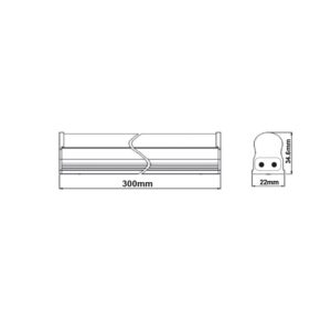 LED Φωτιστικό Πάγκου/Κουζίνας με Διακόπτη T5 30cm 5W ACA Λευκό 180° 370lm IP44 Θερμό 3000K – PHILO5WW