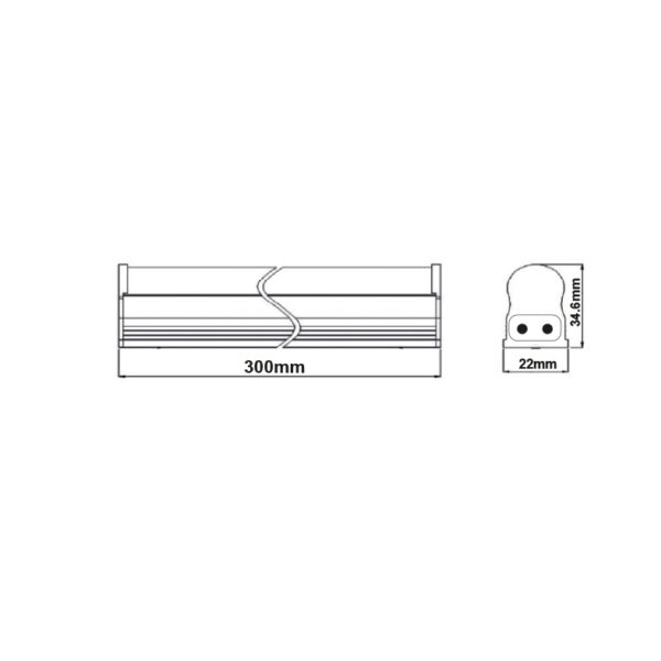LED Φωτιστικό Πάγκου/Κουζίνας με Διακόπτη T5 30cm 5W ACA Λευκό 180° 370lm IP44 Θερμό 3000K – PHILO5WW