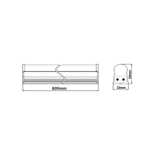 LED Φωτιστικό Πάγκου/Κουζίνας με Διακόπτη T5 60cm 8W ACA Λευκό 180° 640lm IP44 Θερμό 3000K – PHILO8WW