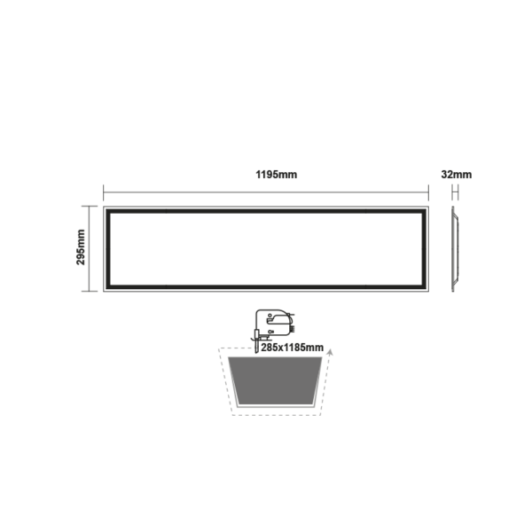 LED Πάνελ Τετράγωνο Χωνευτό 30X120 40W ACA 120° 4500lm Ψυχρό 6500K – PILO301204065