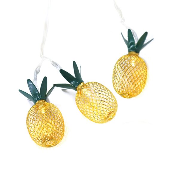 METAL STRING LIGHTS (PINEAPPLE)” ΑΝΑΝΑΣ 10 LED ΛΑΜΠΑΚ ΣΕΙΡΑ ΜΠΑΤΑΡ(2xΑΑ) ΘΕΡΜΟ ΛΕΥΚΟ IP20 135+30cm  ACA - PINEAPPLE10WW2A