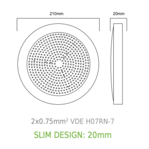 LED Φωτιστικό Πισίνας Πλαστικό 20W 6000K 2200lm 110° IP68 12V DC Φ210mm ACA – PISC20CW