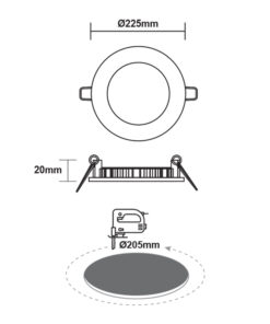 LED Πάνελ Στρογγυλό 18W ACA Φυσικό Λευκό 4000K – PLATO1840RW