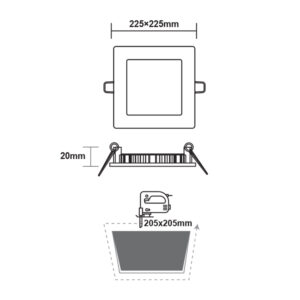 LED Πάνελ Τετράγωνο Χωνευτό 18W Φυσικό Λευκό 4000Κ ACA – PLATO1840SNM