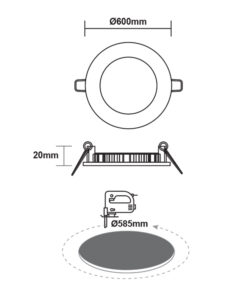 LED Πάνελ Στρογγυλό 48W ACA Ψυχρό 6500K – PLATO4865RW