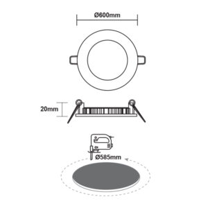 LED Πάνελ Στρογγυλό 48W ACA Ψυχρό  6500K – PLATO4865RW