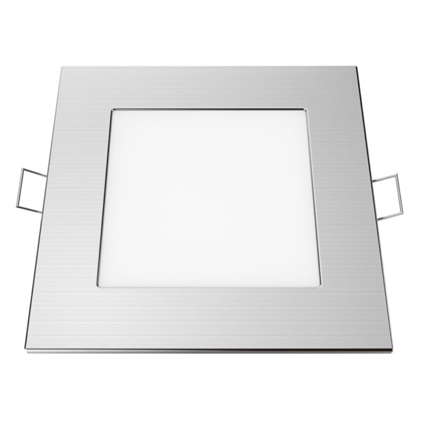 LED Πάνελ Τετράγωνο Χωνευτό Νίκελ Ματ 6W 450lm 12X12cm Ψυχρό 6500Κ ACA – PLATO665SNM