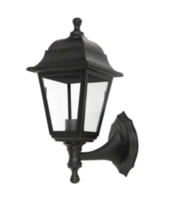 Επιτοίχιο Φωτιστικό 1xΕ27 Φανάρι Τετράγωνο Τοίχου Πλαστικό Μαύρο IP44 ACA – PLGP1B