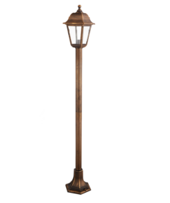 Φωτιστικό Δαπέδου 1xΕ27 Κολώνα με Φανάρι Τετράγωνο Πλαστικό Απόχρωση Σκουριά IP44 ACA – PLGP5R