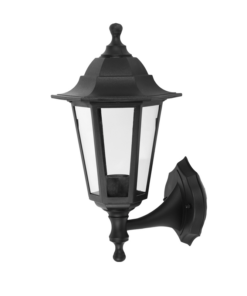 Επιτοίχιο Φωτιστικό 1xΕ27 Φανάρι Εξάγωνο Τοίχου Πλαστικό Μαύρο IP44 ACA – PLGQ1B