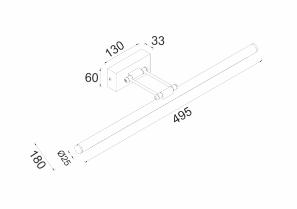 ΕΠΙΤΟΙΧΟ ΦΩΤΙΣΤΙΚΟ LED 12W 4000K 780LM ΧΡΩΜΙΟ ΜΕΤΑΛΛΙΚΟ IP44 50X6X19CM RIO ACA – PN10LEDW504CH