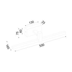 ΕΠΙΤΟΙΧΟ ΦΩΤΙΣΤΙΚΟ LED 8W 3000K 520LM MIRAR ΜΑΥΡΟ ΜΕΤΑΛΛΙΚΟ IP20 50X16,5X7,5CM ACA – PN13LEDW50BK