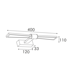ΕΠΙΤΟΙΧΟ Φ/Σ LED 8W 520LM 3000K ΜΑΥΡΟ ΑΛΟΥΜΙΝΙΟ 410Χ140Χ55ΜΜ PAPIGION ACA – PN1403LEDW41BK