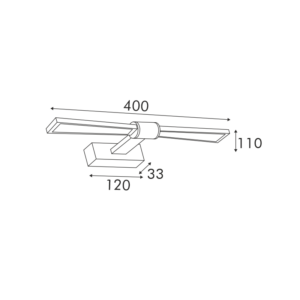 ΕΠΙΤΟΙΧΟ Φ/Σ LED 8W 520LM 3000K ΜΑΥΡΟ ΑΛΟΥΜΙΝΙΟ 410Χ140Χ55ΜΜ PAPIGION ACA – PN1403LEDW41BK