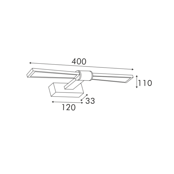 ΕΠΙΤΟΙΧΟ Φ/Σ LED 8W 520LM 3000K ΜΑΥΡΟ ΑΛΟΥΜΙΝΙΟ 410Χ140Χ55ΜΜ PAPIGION ACA – PN1403LEDW41BK