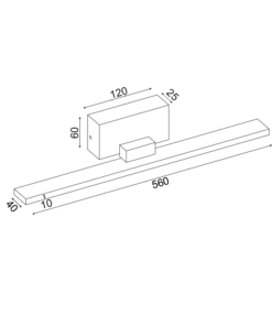 ΕΠΙΤΟΙΧΟ ΦΩΤΙΣΤΙΚΟ LED 16W 3000K 1040LM ΜΑΥΡΟ ΜΕΤ/ΚΟ IP44 56X7X7CM CHLOE ACA DECOR  – PN19LEDW56BK