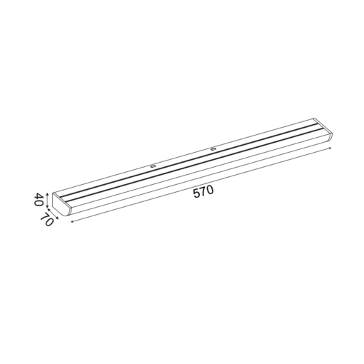 ΕΠΙΤΟΙΧΟ ΦΩΤΙΣΤΙΚΟ LED 12W 3000K 780LM ΜΑΥΡΟ ΑΛΟΥΜΙΝΙΟ IP44 57X7X4CM KLARA ACA DECOR  – PN29LEDW57BK