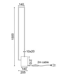 ΕΠΙΔΑΠΕΔΙΟ ΦΩΤΙΣΤΙΚΟ LED 35W 3000K 2800LM AELIA ΜΑΥΡΟ ΜΕΤ/ΚΟ IP20 20,5X14XH150CM ACA DECOR – PN30LEDFBK