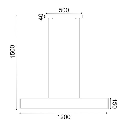 ΚΡΕΜΑΣΤΟ ΦΩΤΙΣΤΙΚΟ LED 32W 3000K 2600LM AELIA ΜΑΥΡΟ ΜΕΤ/ΚΟ IP20 120X6XH150CM  ACA DECOR – PN30LEDPBK
