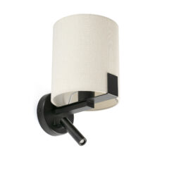 Faro Barcelona NILA BLACK WALL L. WHITE SHADE 1xE27 READR 3W3000K – 20053FR