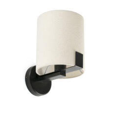 Faro Barcelona NILA BLACK WALL LAMP WHITE SHADE 1xE27 – 20052FR