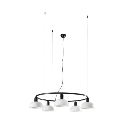 PR181651BI52719_20343_116_5L_TATAWIN_COLGANTE_CIRCULAR_PANTALLA_S_BLANCA_5xE27_SZ2 Faro Barcelona TATAWIN CIRCULAR PENDANT WHITE SHADE S 5xE27 – 20343-116-5LFR